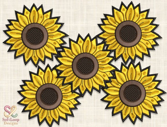 SUNFLOWER Patch Embroidery Design